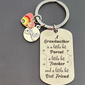 A Grandmother Keychain and 2 charms - Brand New